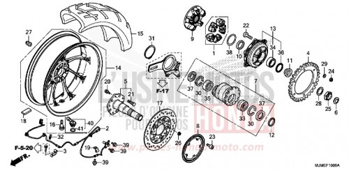 ROUE ARRIERE VFR800XH de 2017